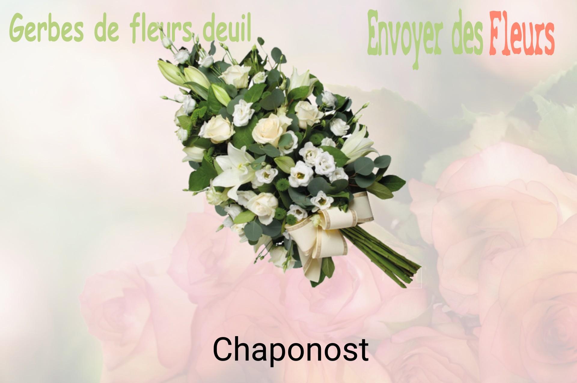 Gerbe de fleurs de deuil livrée à Chaponost